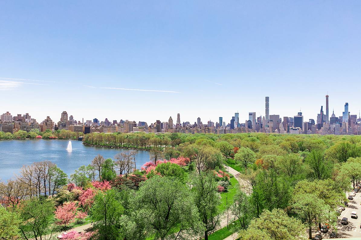 Soaring 14th floor views of Central Park, the Jackie Onassis Reservoir and the entire Manhattan skyline from almost every room in this classic 7, 3 bedroom plus a maid's room ...
