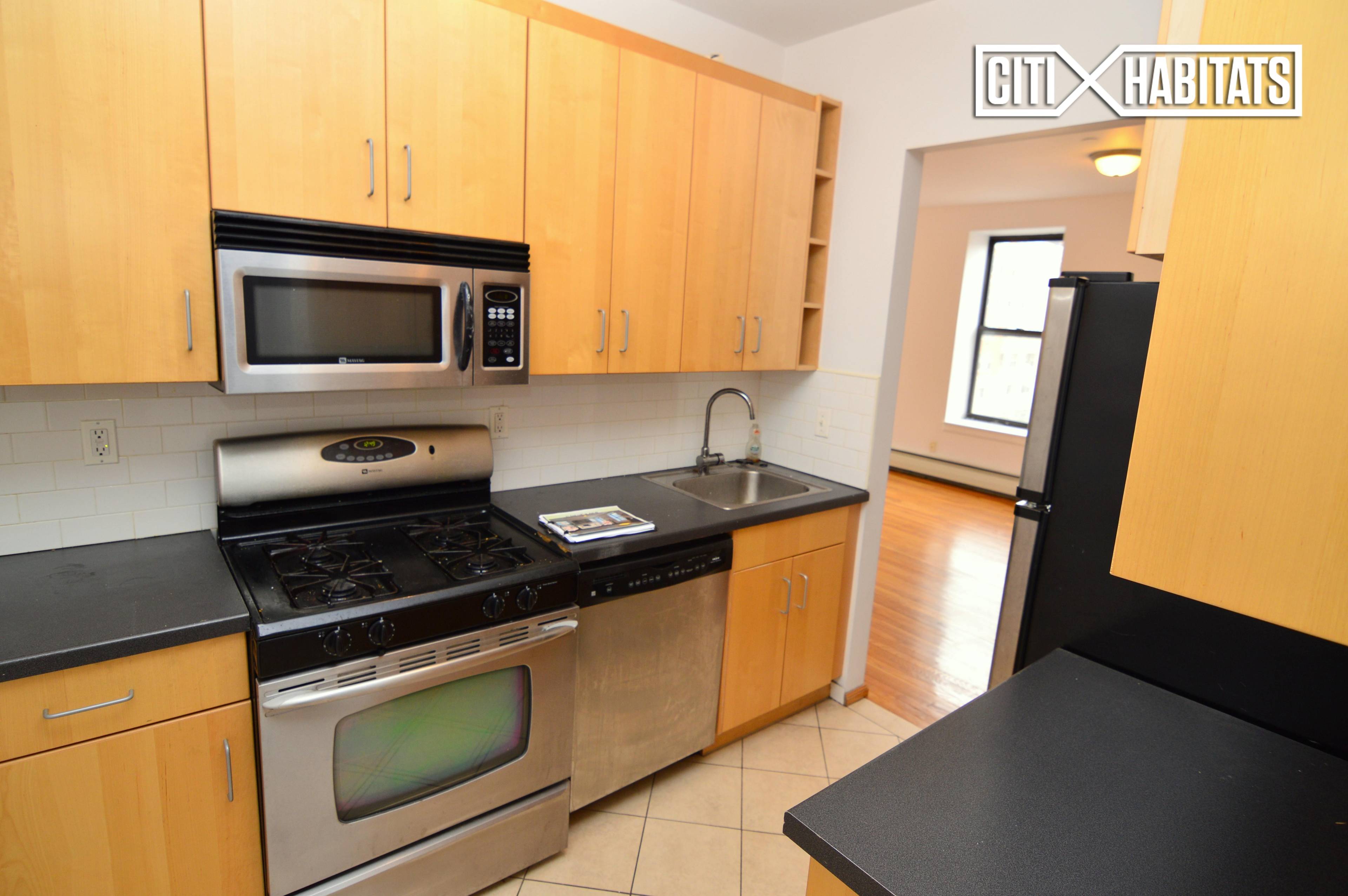 Large, renovated 1200 square foot duplex 2 bedroom 2 full bath apartment in booming East Harlem features, tiled kitchen with stainless steel appliances including dishwasher and microwave, extra tall cabinets ...