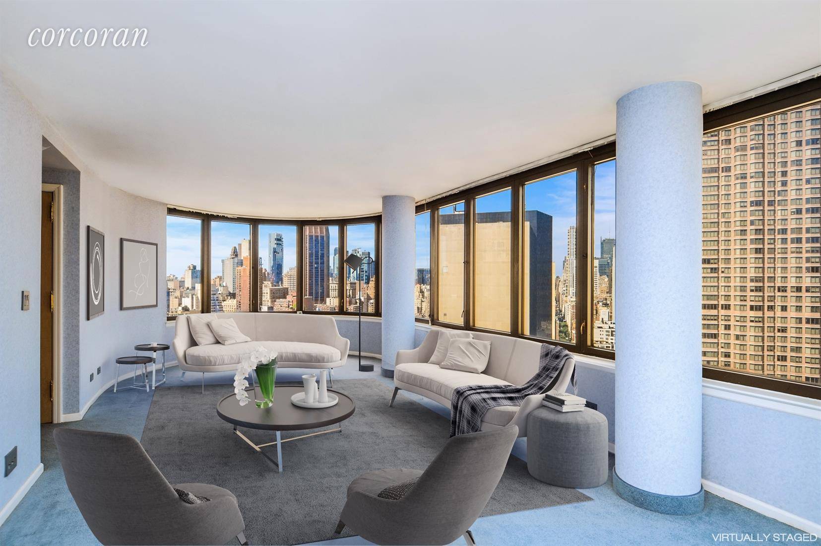 330 East 38th Street Apt 36E New York, NY 10016 CORINTHIAN CONDO Spectacular 360 degree view of Manhattan skyline, Empire State, Chrysler Building and East River from Large living room ...