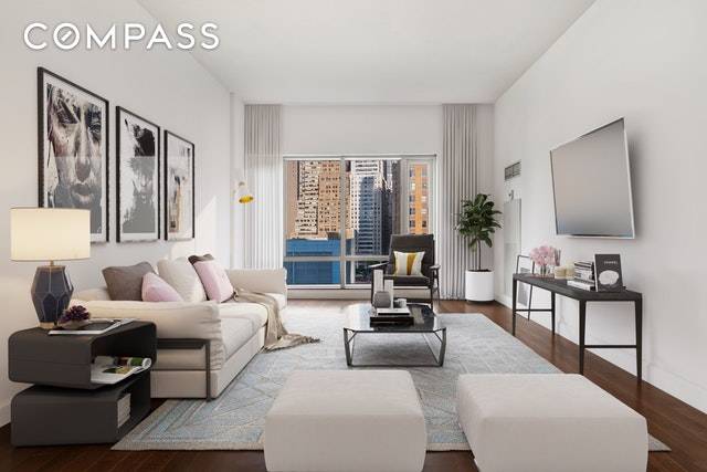 Combining Battery Park City's residential serenity with chic downtown accessibility, this loft like two bedroom, two bathroom home is the perfect city retreat in a full service, luxury condo building.