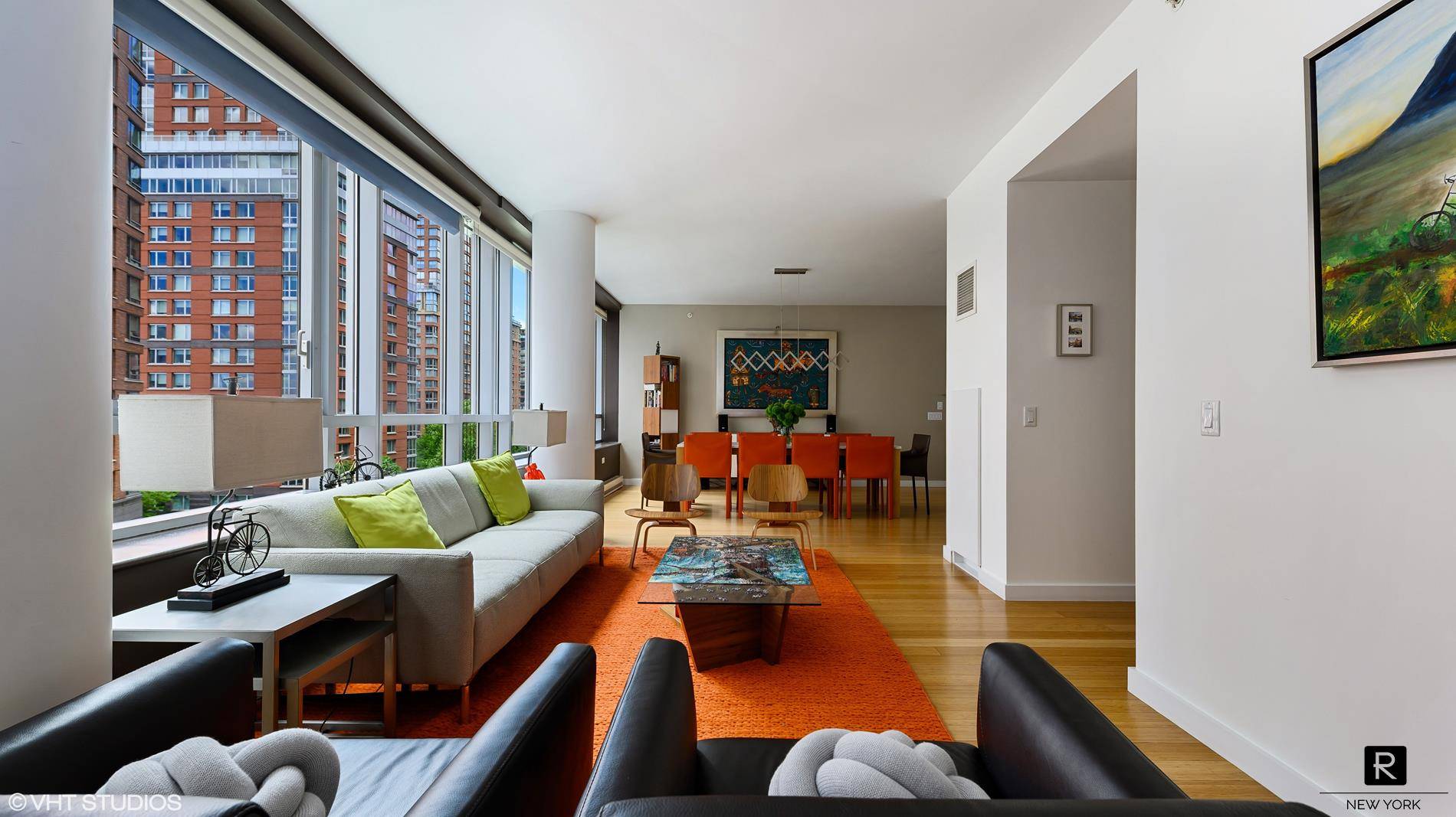 Expansive loft like apartment in the Riverhouse, the only LEED certified green water front condominium in North Battery Park West Tribeca.