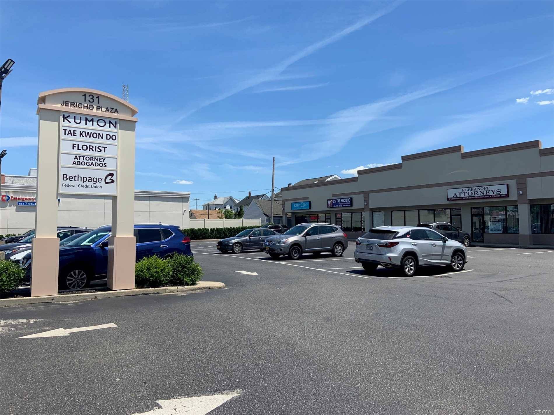 Mineola Perfect location in strip center on busy Jericho Turnpike.