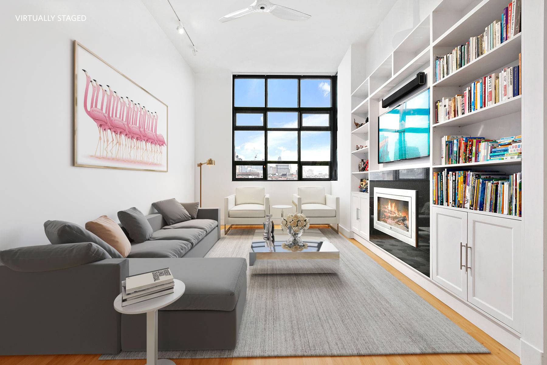 This beautiful 1, 847 SF loft space is currently laid out as a 3BR 2BA home plus home office.