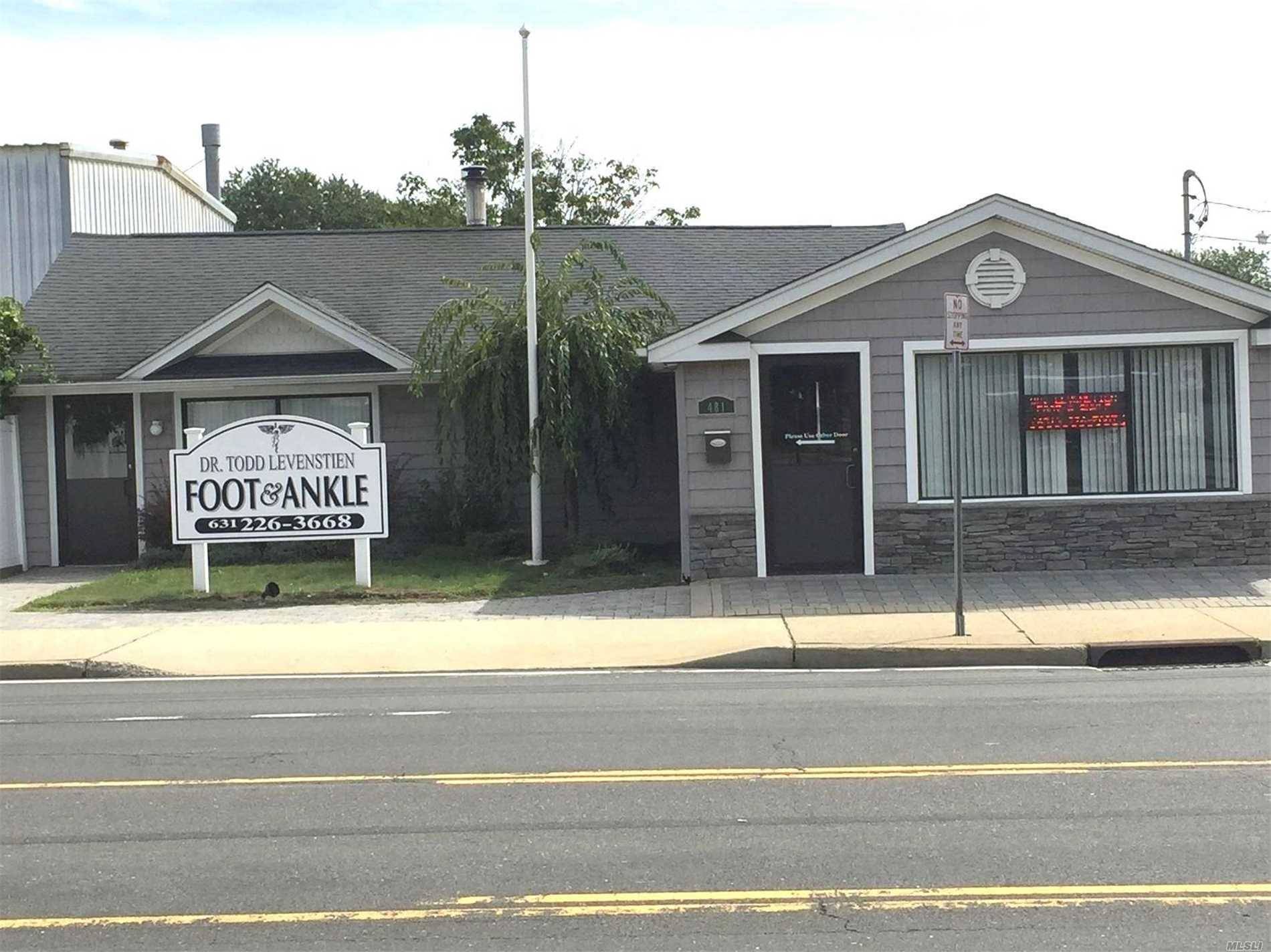 Medical and or professional office space available in recently renovated highly visible free standing bldg on Montauk Hwy.