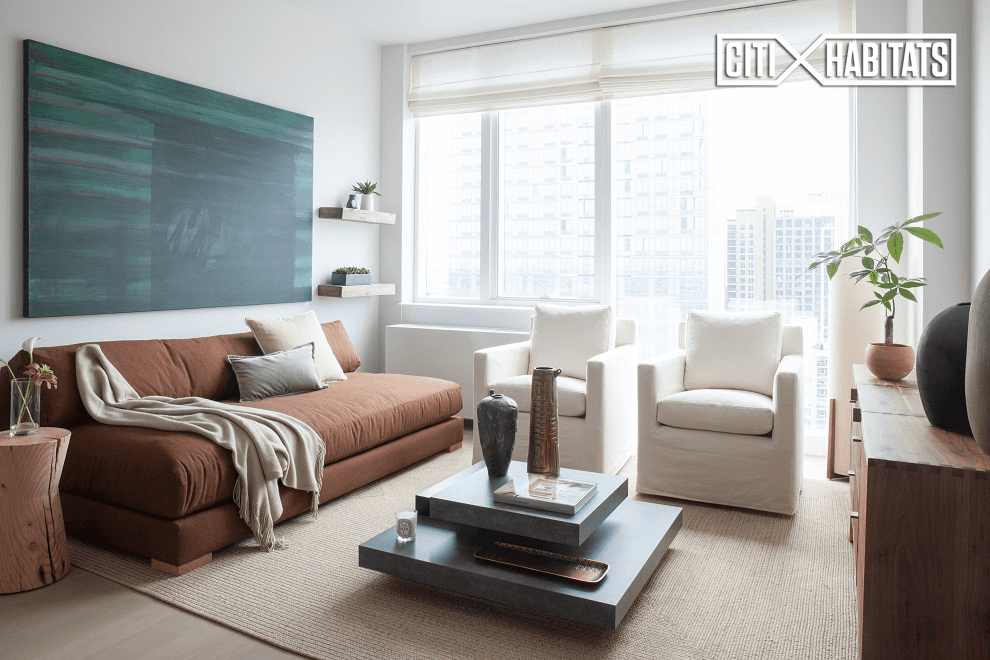 Offering 1 month broker OP This elegant west facing one bedroom residence offers city views and features an in unit washer dryer, white desert oak flooring, floor to ceiling windows, ...