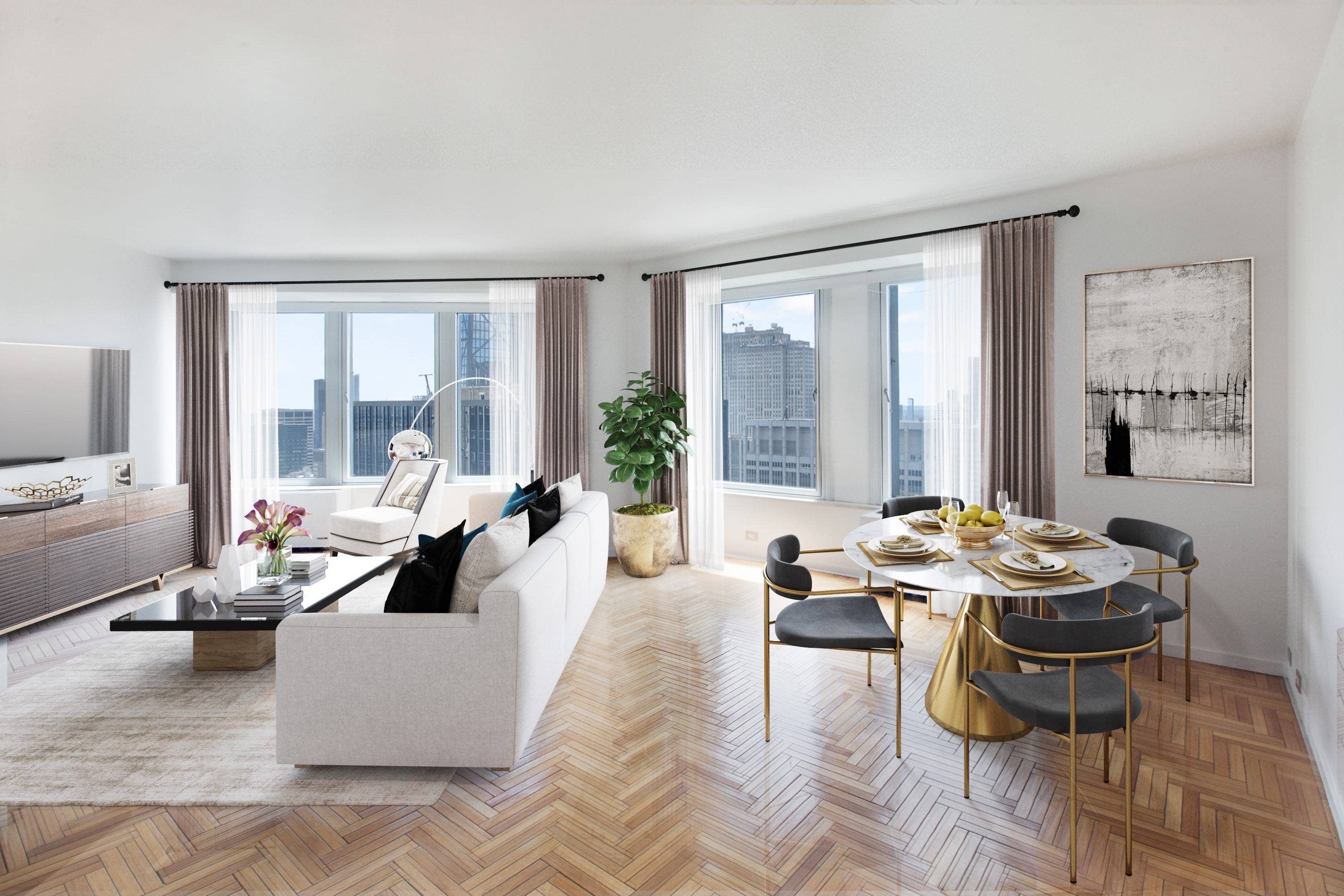 New To The Market!!! Luxury 2 Bedroom 2.5 Bath with Spectacular City and Water Views In The Heart of Manhattan.