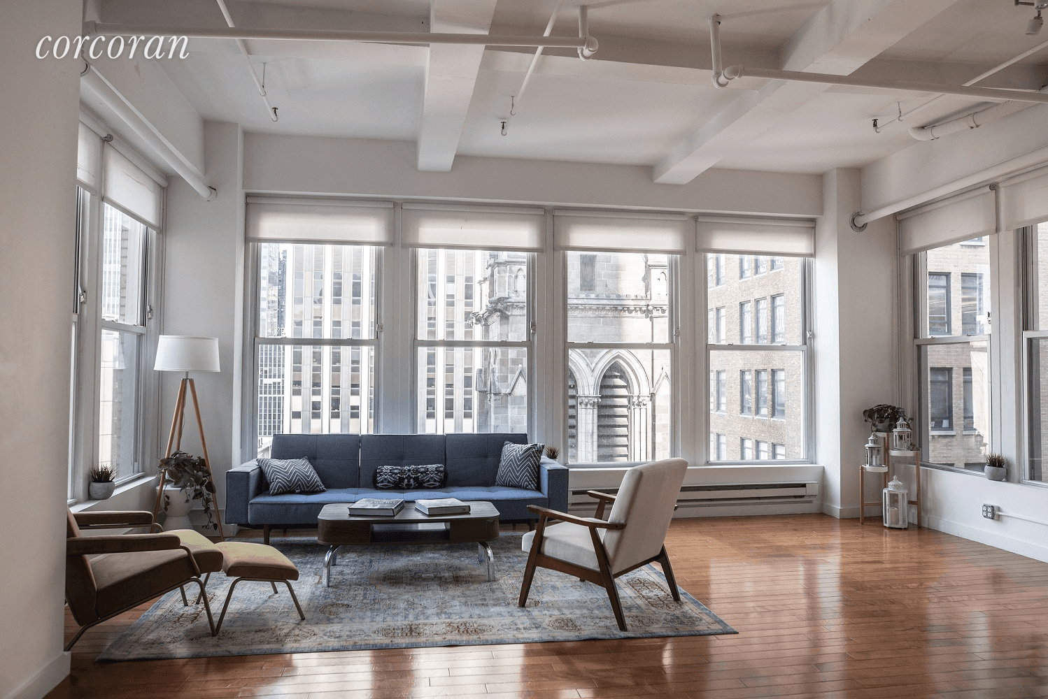 This massive Chelsea Live Work Loft, is on the 10th floor with north facing views, high ceilings and gets tons of natural light.