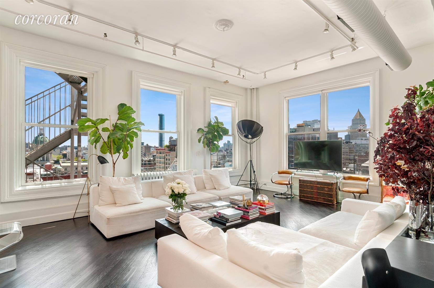 Prime Soho Quintessential Classic 2 Bedroom corner Prewar Loft with breathtaking, unobstructed South and East open city views.