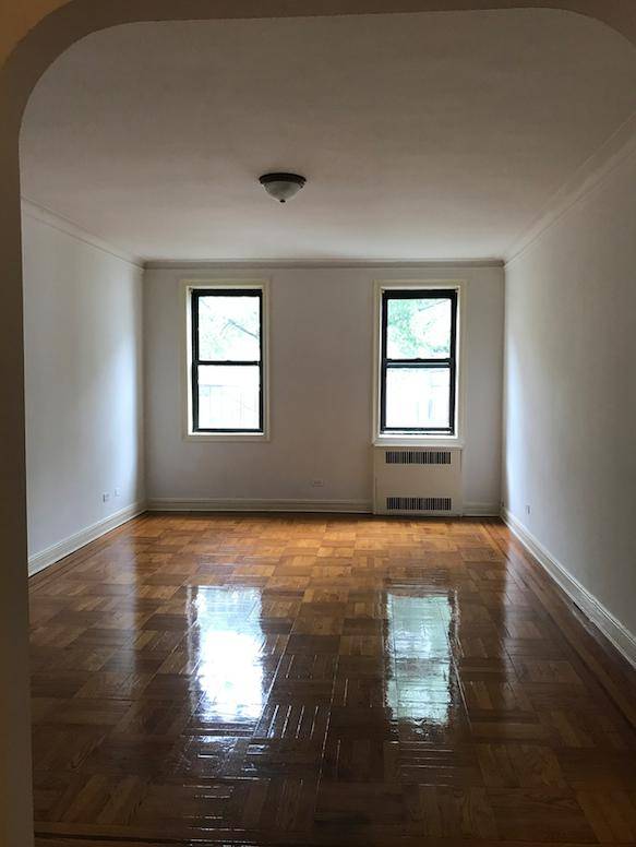 This apartment Beautiful Pre War Extra large One Br is very bright amp ; fully renovated, Just a block from train and the Famous Historical landmark Sunnyside Gardens.