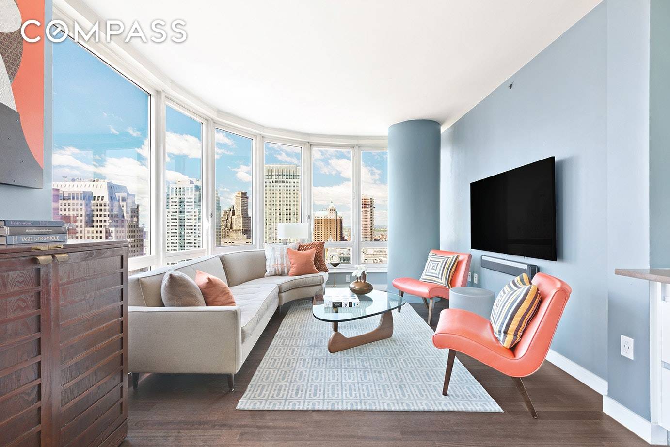 Perched above the Brooklyn and Manhattan skyline, apartment 29D beckons you the moment you open the door.