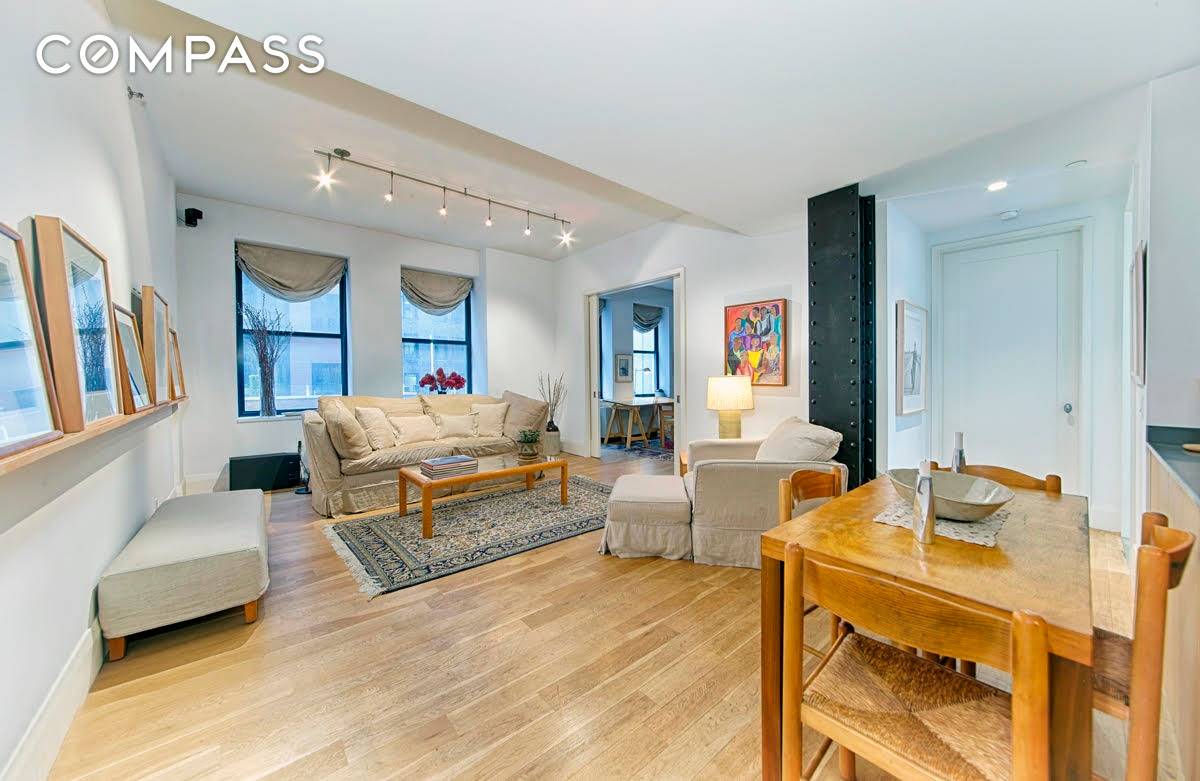 Make your home in the heart of Downtown in this immaculate two bedroom, two bathroom contemporary condominium in the exciting Fulton Seaport section of the Financial District.