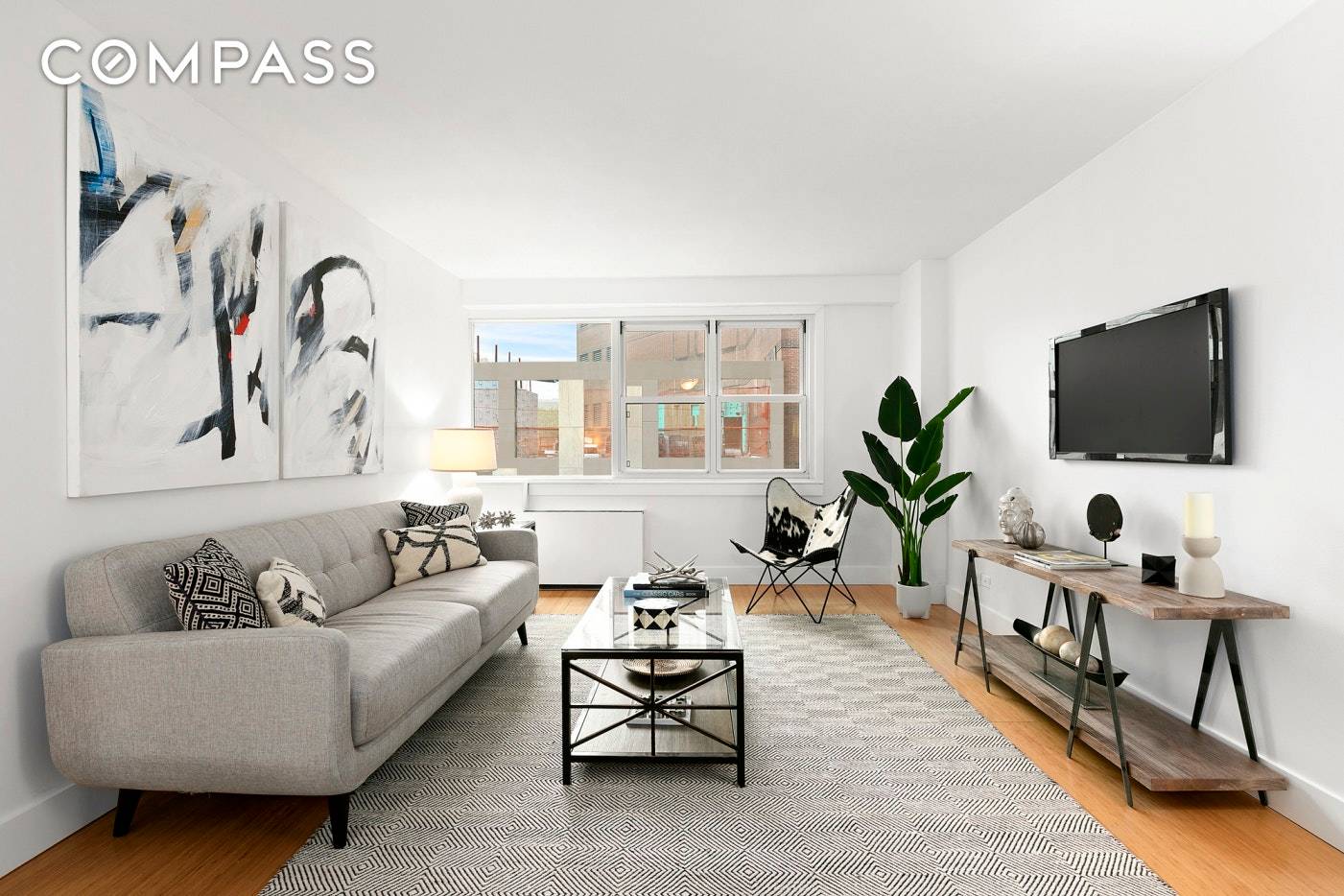 A renovated, enormous junior one bedroom in a part time doorman building in Brooklyn Heights.