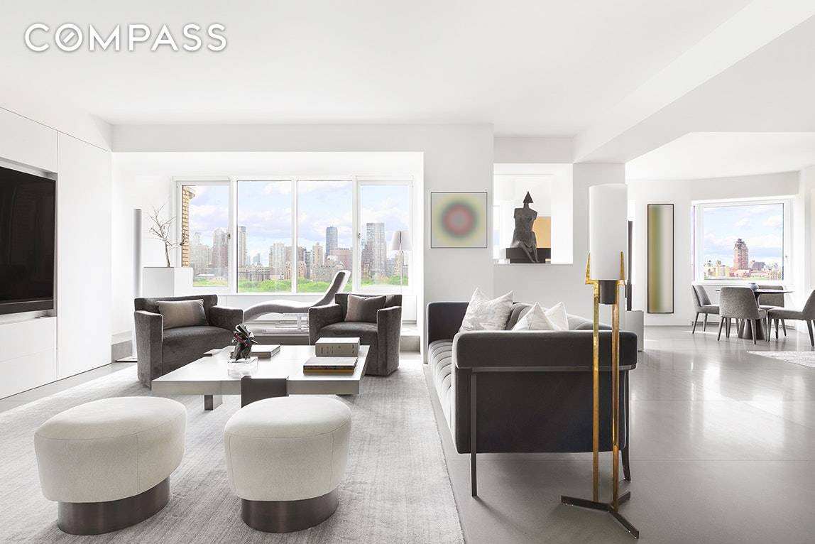This brand new, never lived in beauty is perched on a high floor with over 55 feet of frontage overlooking iconic Central Park.