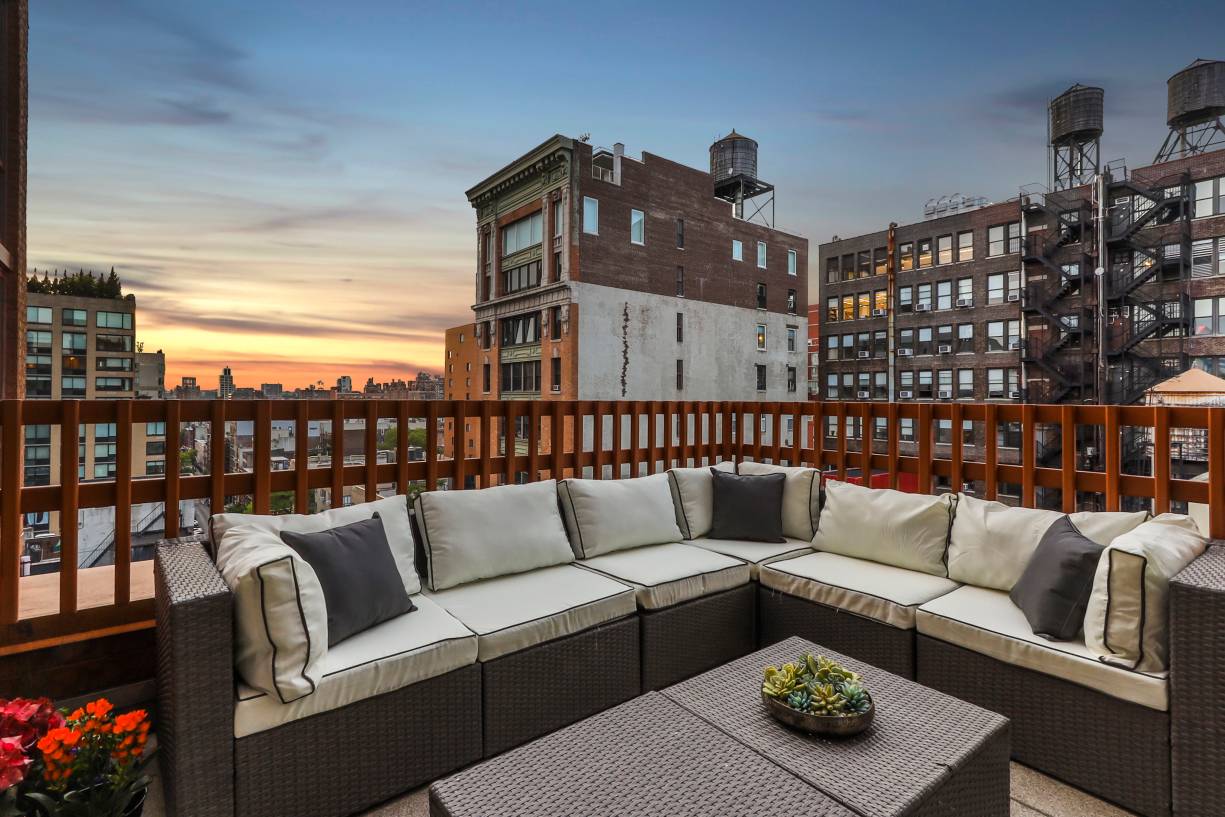 Excellent Sunlight amp ; Views from this Elevated Chelsea Penthouse with Two Terraces.