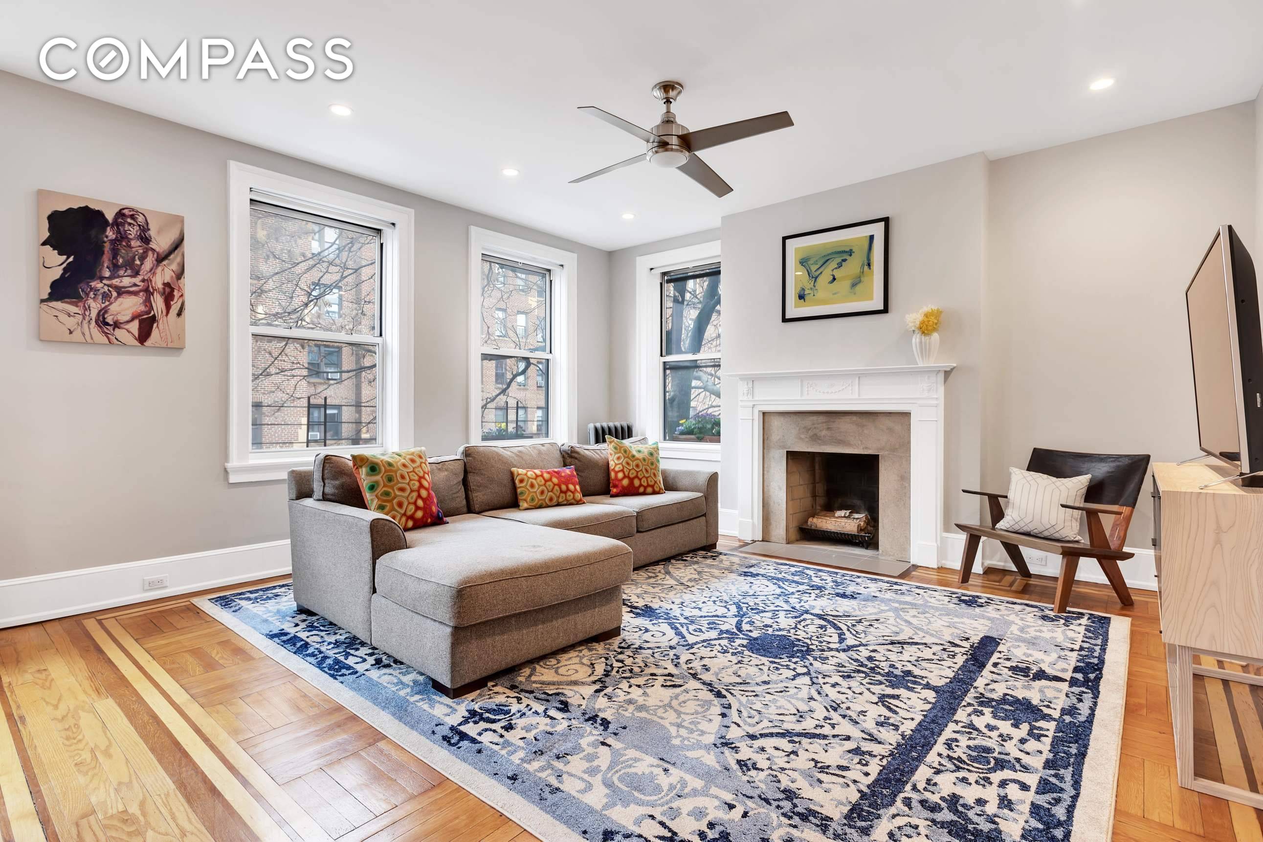 Modern design meets historic Jackson Heights in this large, light filled, pre war two bedroom, one bathroom co op.