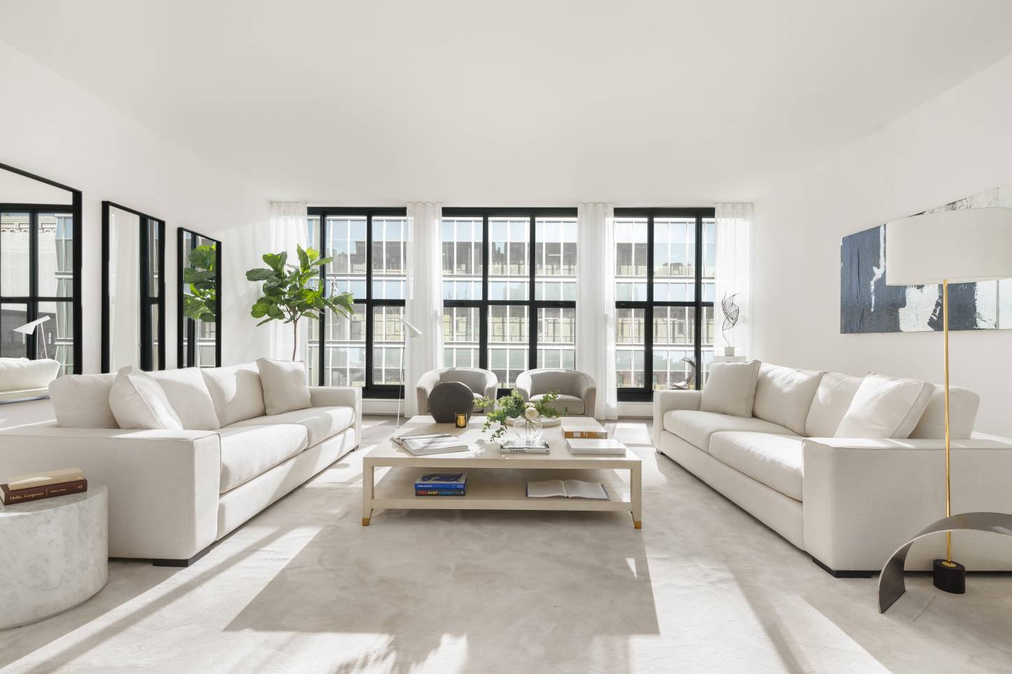 Located in a peaceful oasis of TriBeCa, this brand new five bedroom home offers 4, 176 square feet of interior space and three private terraces.
