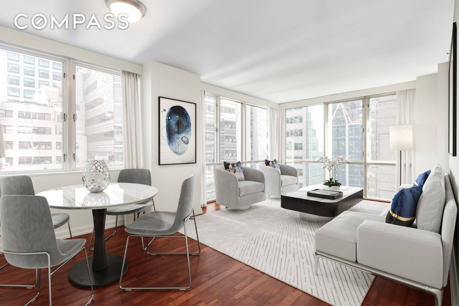 Residence 14D is a beautiful corner apartment in one of Midtown s finest condominium buildings, PARK AVENUE PLACE, home to the celebrated CORE CLUB.