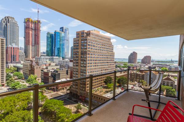 Downtown JC studio with city views directly across from PATH!