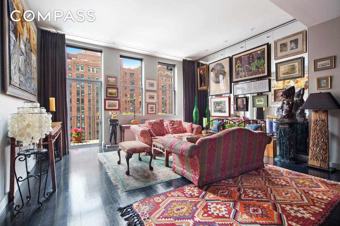 Rare Designer West Chelsea LoftFlawless prewar corner loft with 12 foot ceilings, South and East facing windows with open city views, fantastic entertaining space and a private balcony.