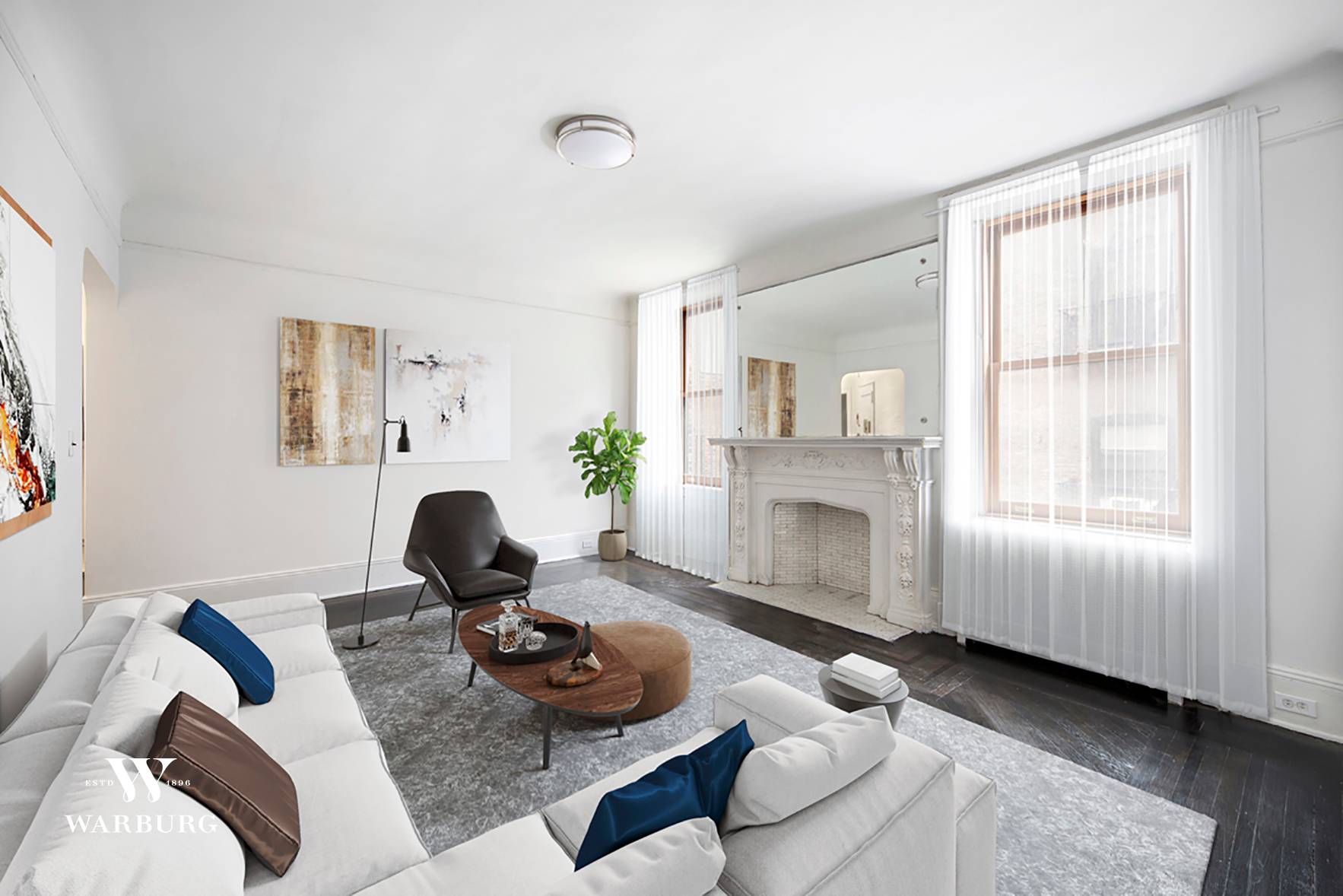 Prewar details and charm abound in this two bedroom, one and one half bath condominium unit at the architecturally famed Britannia, more familiarly known as the A A A Gargoyle ...