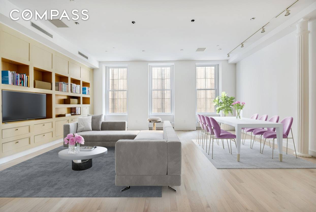 Enjoy the perfect combination of old world details and chic modern amenities in this bright, triple mint two bedroom, two bathroom loft with private outdoor space in a revered Tribeca ...