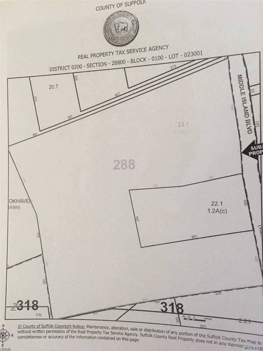 7. 1 acres, large house on property, could be sub divided as per the Town of Brookhaven codes.
