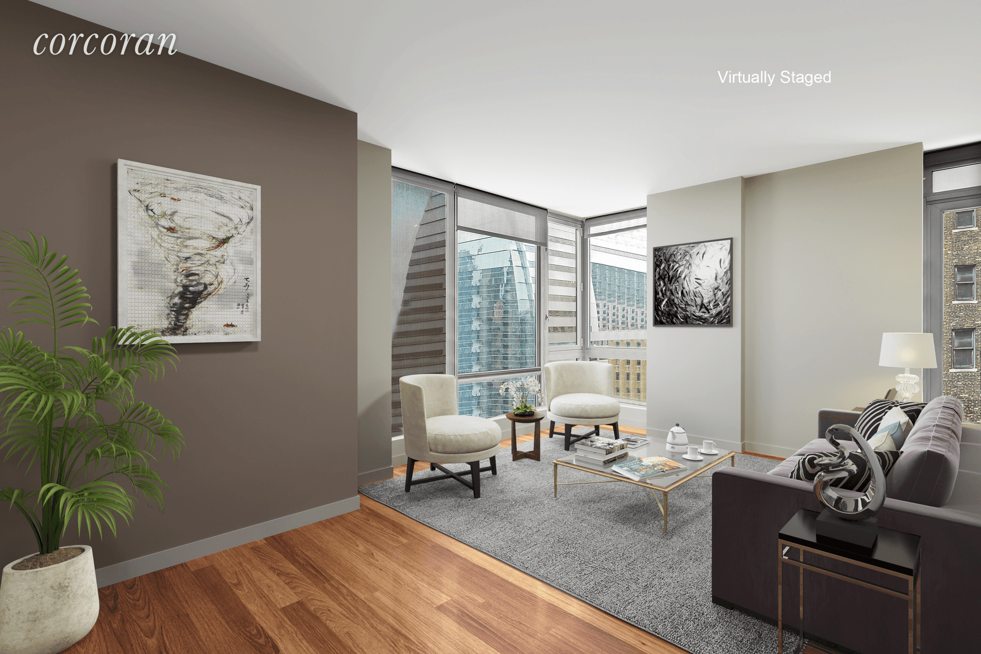 Enjoy bright, spacious, modern living in this beautiful 2 Bedroom 2 Bathroom corner apartment located in the heart of Gramercy with North and Eastern exposures.