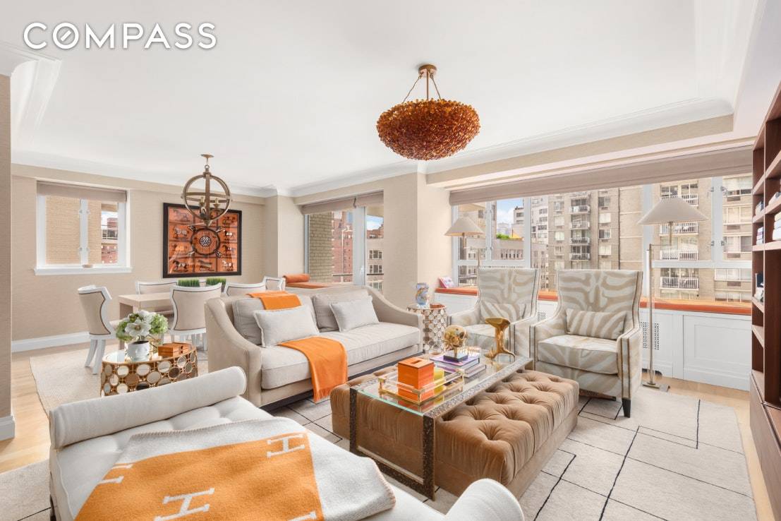 Quintessential Upper East Side elegance, apartment D1402 is a high floor 2 bedroom, 2 bathroom with South and East exposures found in the iconic Manhattan House.