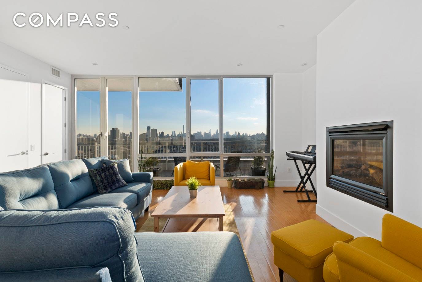 Six Glass Doors open to four terrace areas with views of Midtown, Central Park, Morningside Park and the recently landmarked Mt.