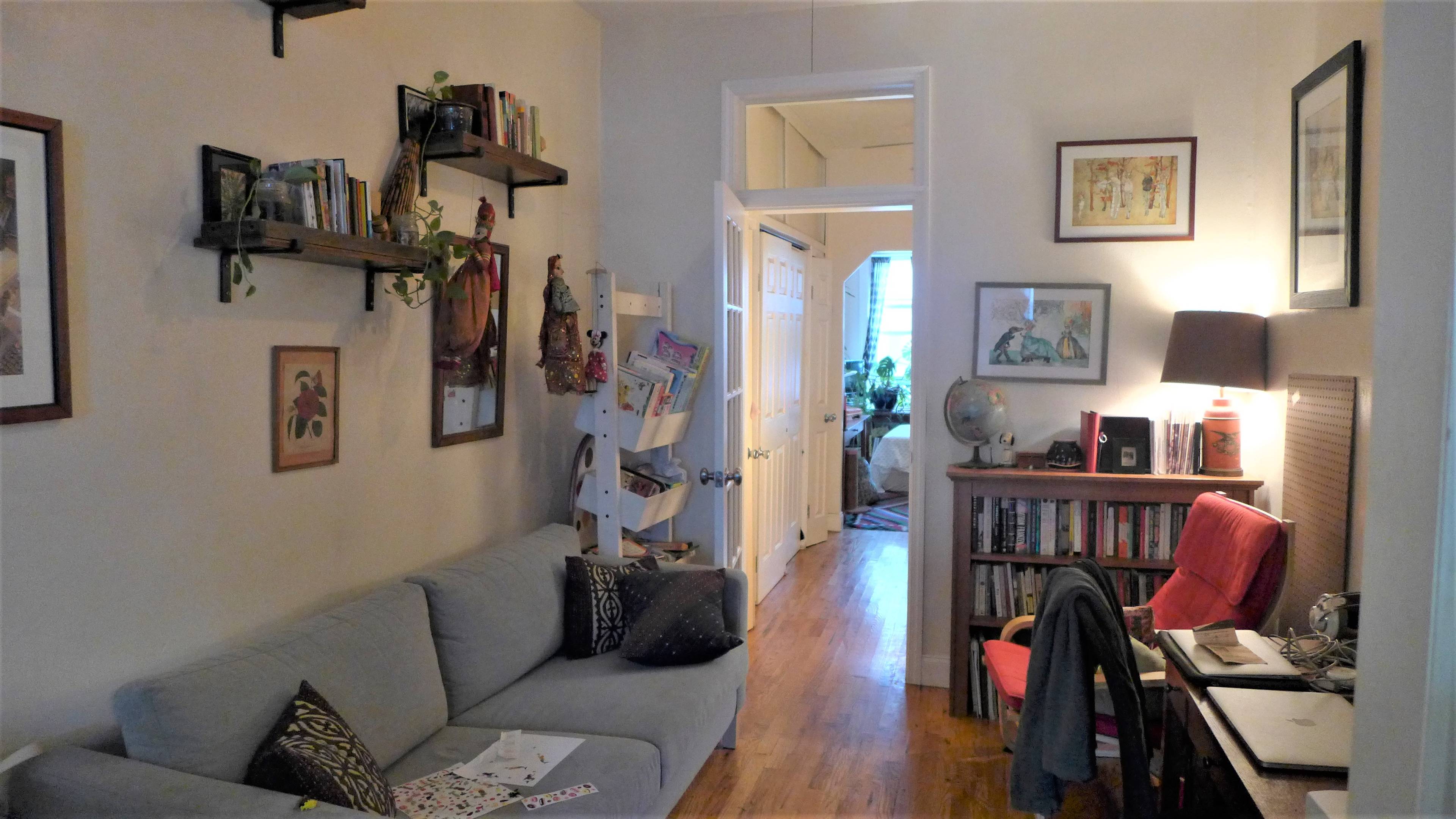 This appealing and charming 1BR den floorthrough offers a versatile and spacious layout.