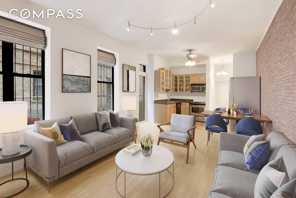 Enjoy the uncommon opportunity of a large, open and spacious two bed, two bath duplex property with private outdoor space in prime Prospect Heights.