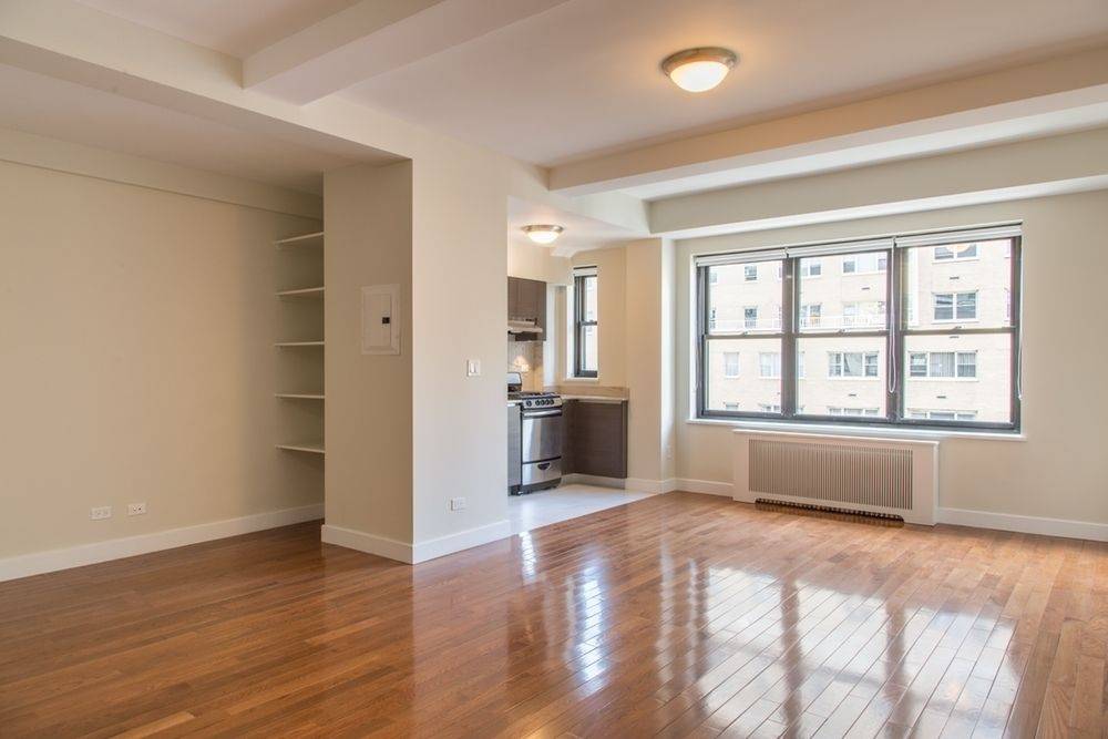 NO FEE! BEAUTIFULLY-RENOVATED, SPACIOUS ALCOVE STUDIO WITH AMAZING CLOSET SPACE.