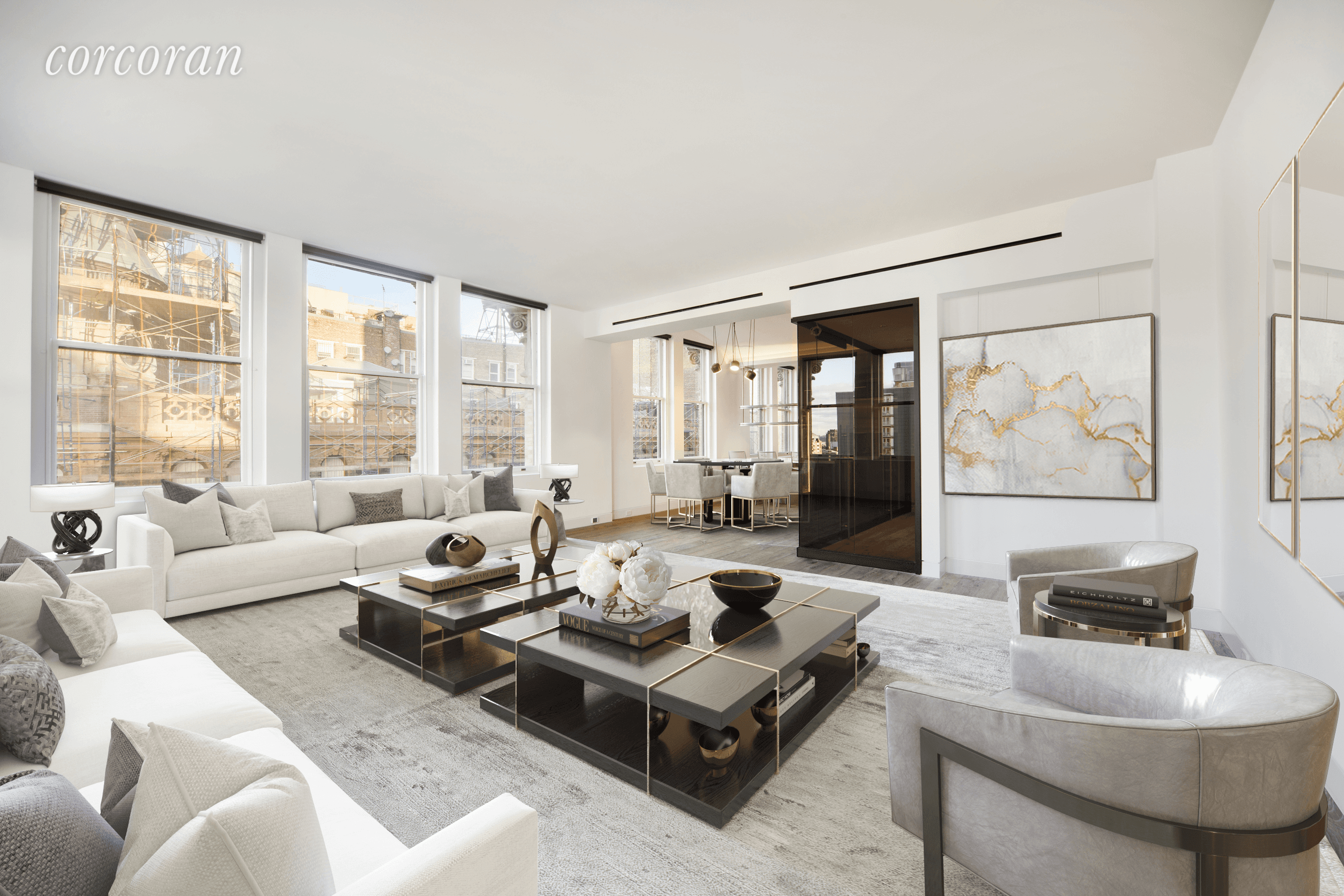 This gorgeous, chic, and newly renovated 2, 300 sq ft, three bedroom, three bathroom eco smart loft penthouse redefines luxurious living within one of the most historic buildings in NoHo.