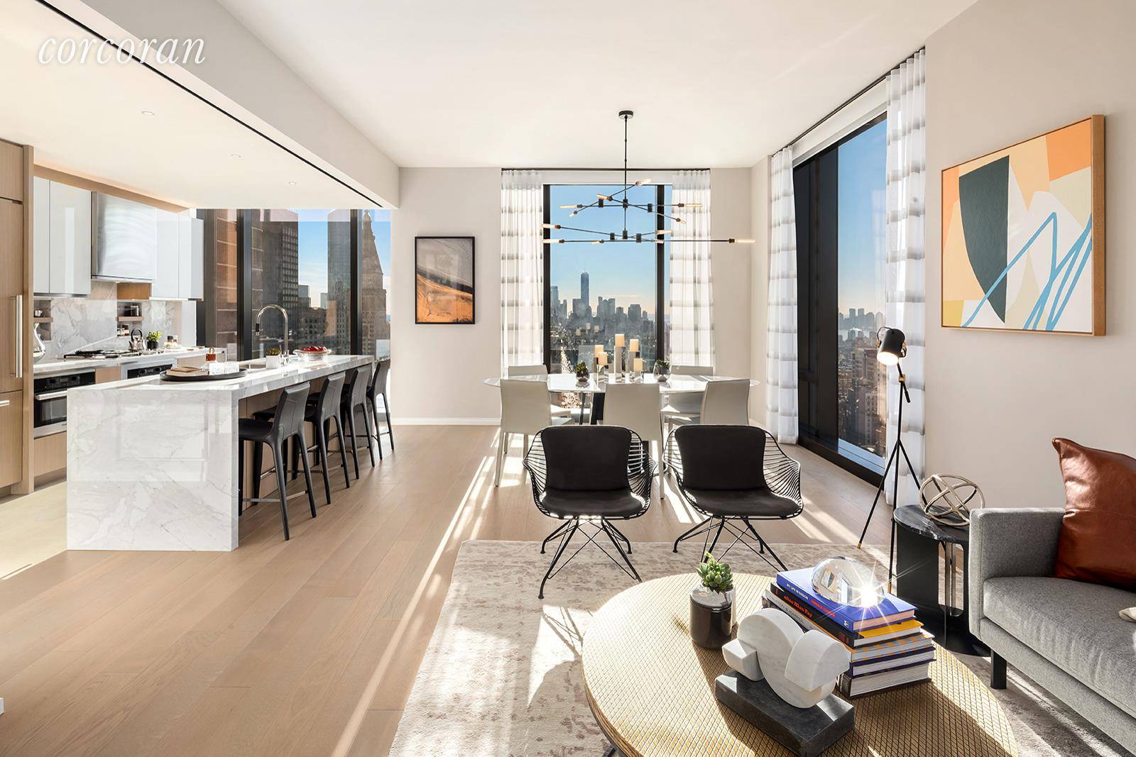 Immediate Occupancy ! Designed by internationally acclaimed architect Rafael Vinoly with luxuriously appointed interiors by Jeffrey Beers International, Residence 39C is a 1, 397 SF 130 SM corner split two ...