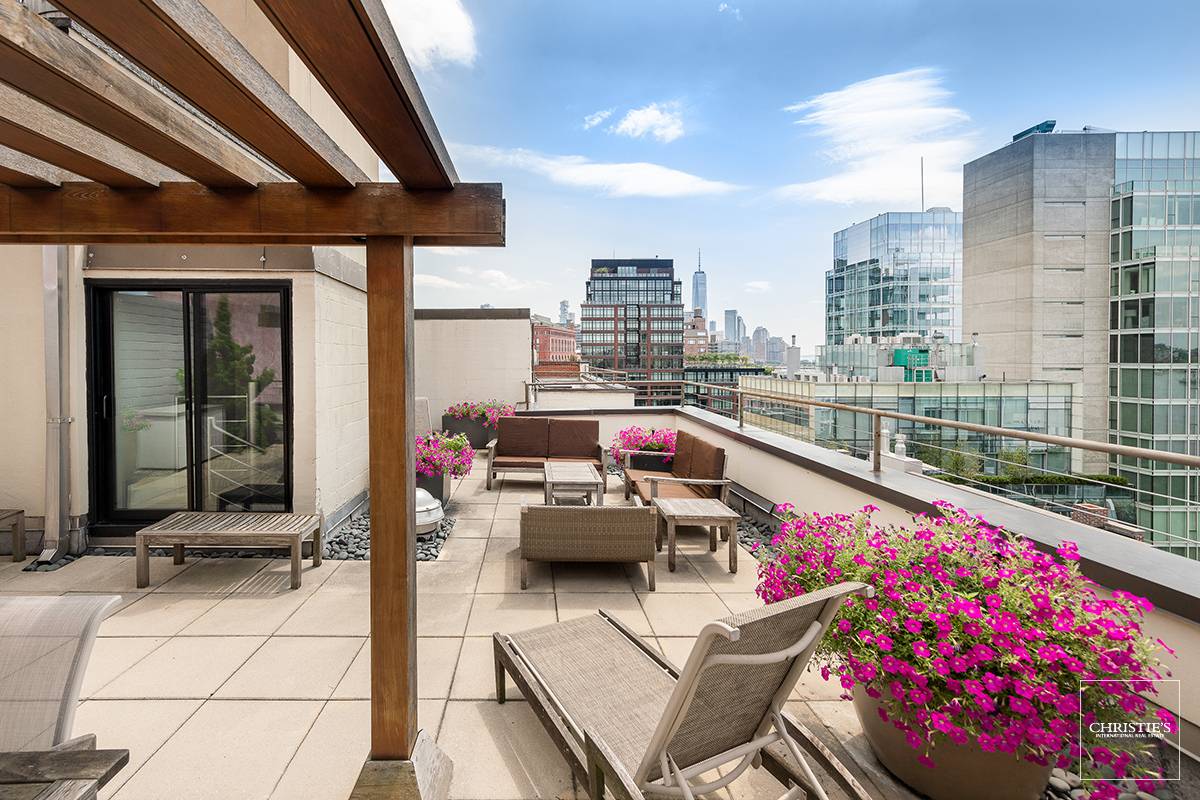 PRIVATE ROOF DECK WITH SPECTACULAR HUDSON RIVER VIEWS A rare and first offering in almost 20 years, PH8B is a prewar penthouse condominium located on Perry Street, one of the ...