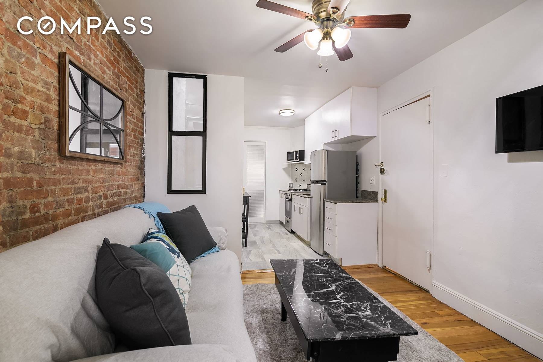 With a recently renovated kitchen and bathroom, 3 C is a move in ready affordable 1 bedroom unit in a charming, clean boutique brownstone building.