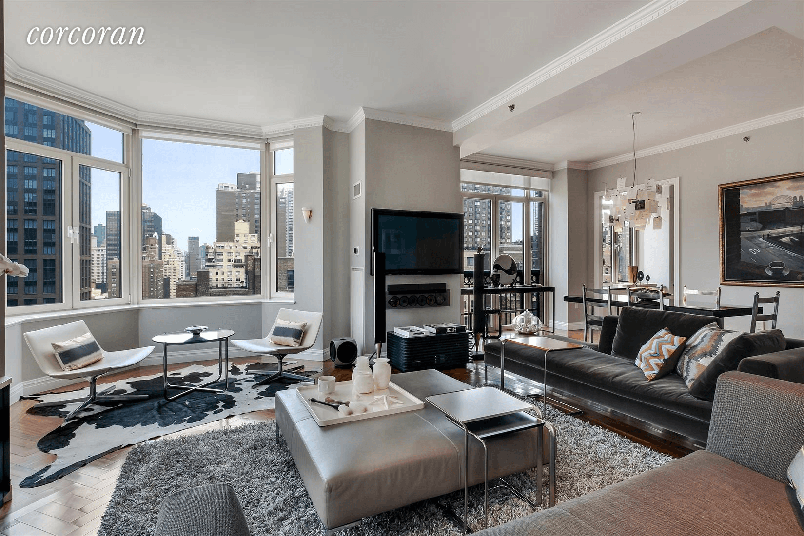 Offering A Real Deal... a huge, 1812 SF, two bedroom, three bathroom condo showcasing views of the Manhattan skyline from every window.