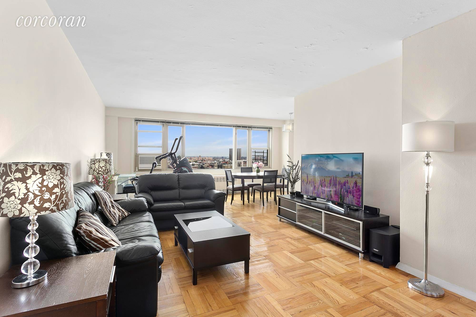 HIGH FLOOR, BRIGHT AND SUNNY TWO BEDROOM APARTMENT Here, in beautiful Hudson Heights, you will find an open air Manhattan home with cityscape views from every room.