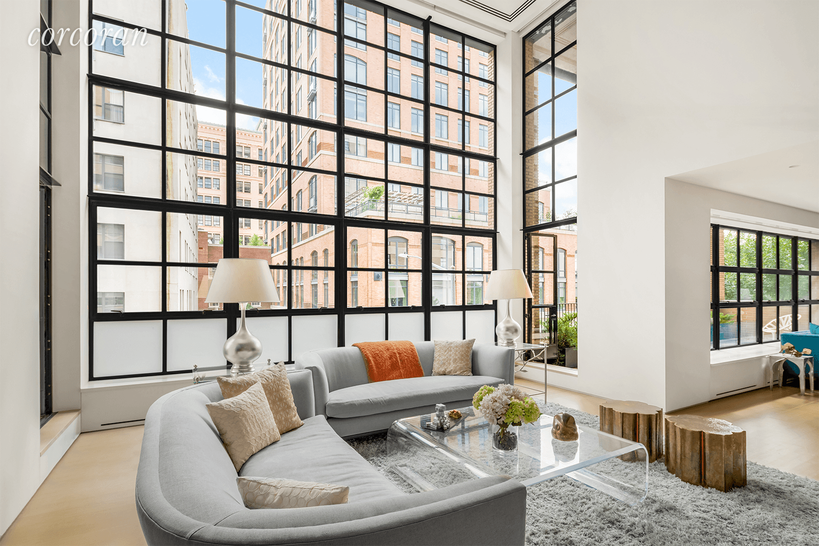 Elegance, glamour, and sweeping scale define this architecturally significant duplex located in the prime West Village, steps away from scenic Hudson River Park.