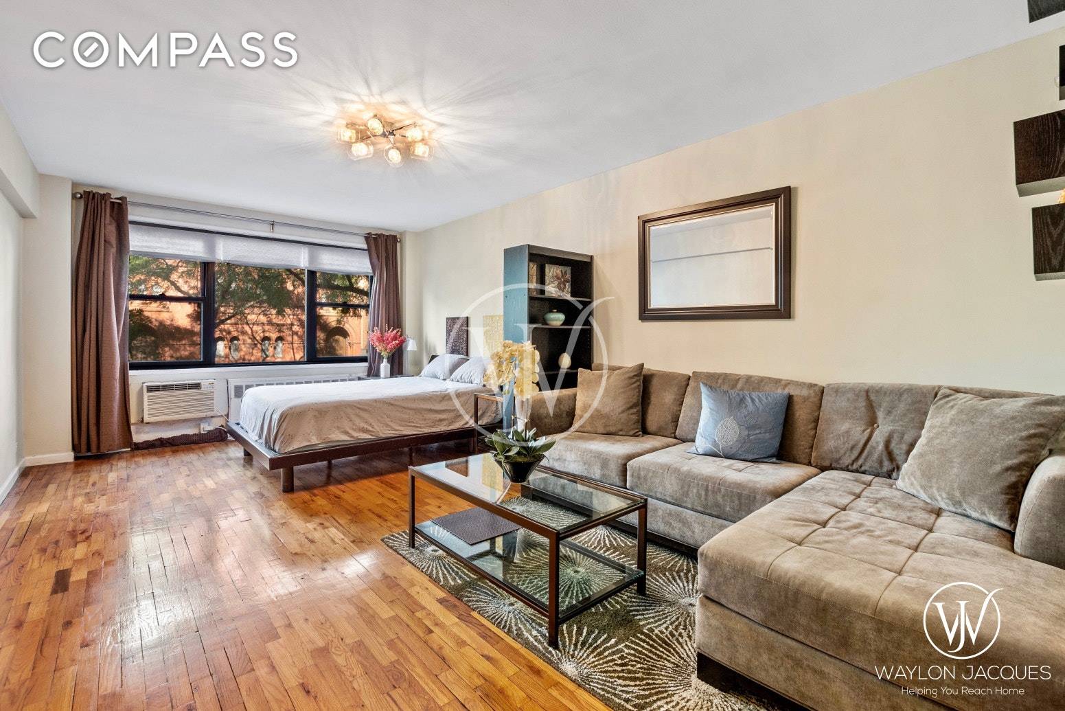 Overlooking 57th Street and 9th Avenue, this spacious studio home boasts beautifully hardwood flooring, a newly gut renovated bathroom, a huge walk in closet and tons of storage throughout !