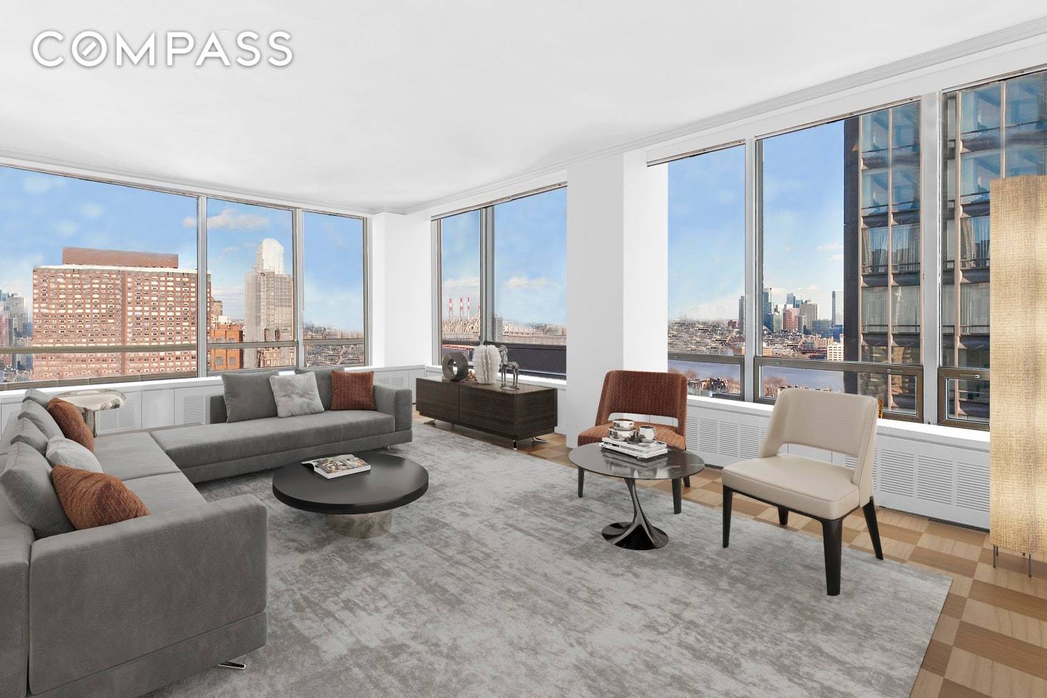 Palatial living in this high floor corner 6 room cooperative at 860 United Nations Plaza, the renowned building designed by the acclaimed master architects Harrison AND Abramovitz.
