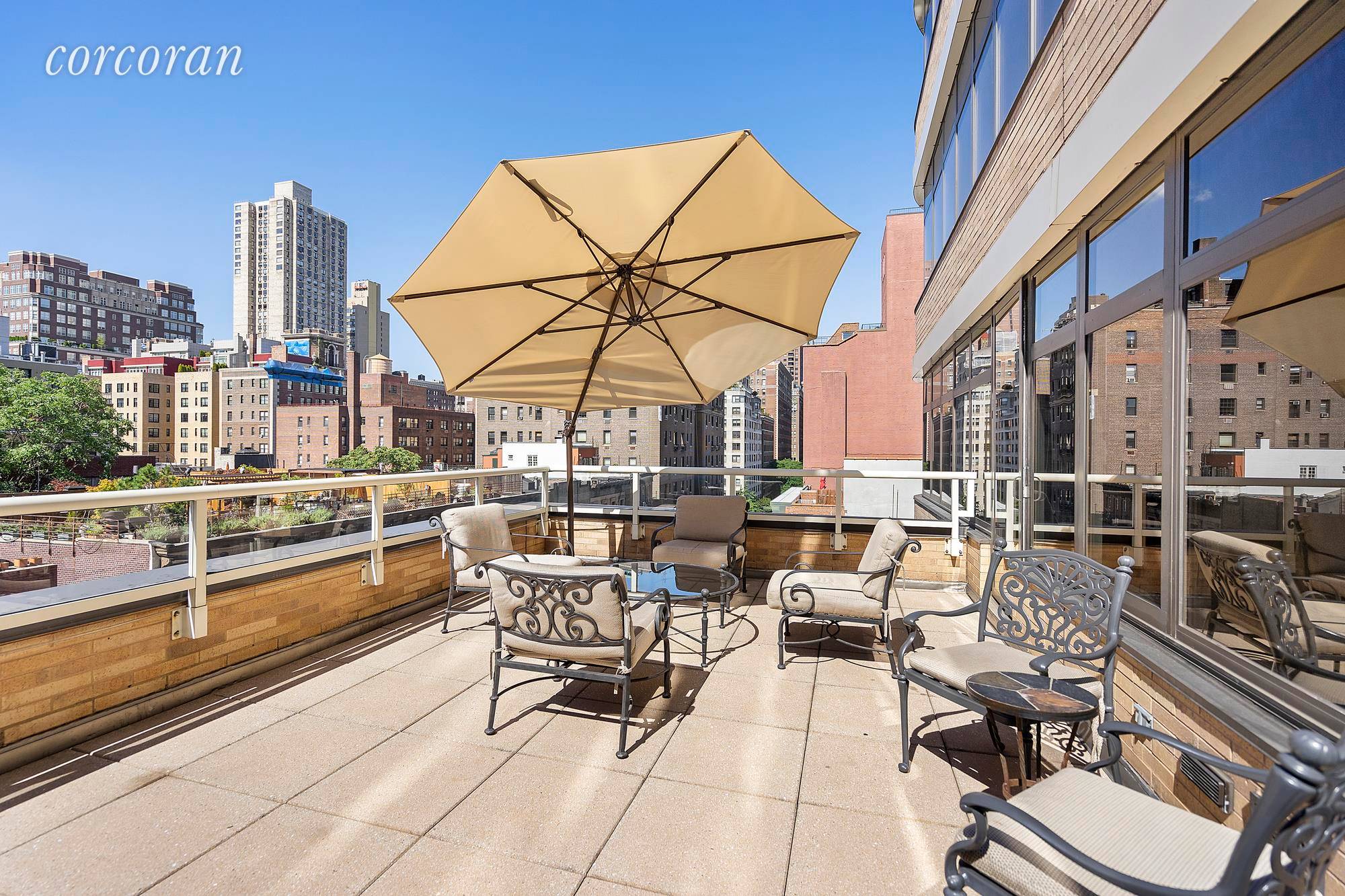 Rarely available two bedroom convertible 3 bedroom, two bathroom corner unit with an incredible outdoor terrace on the 8th floor.