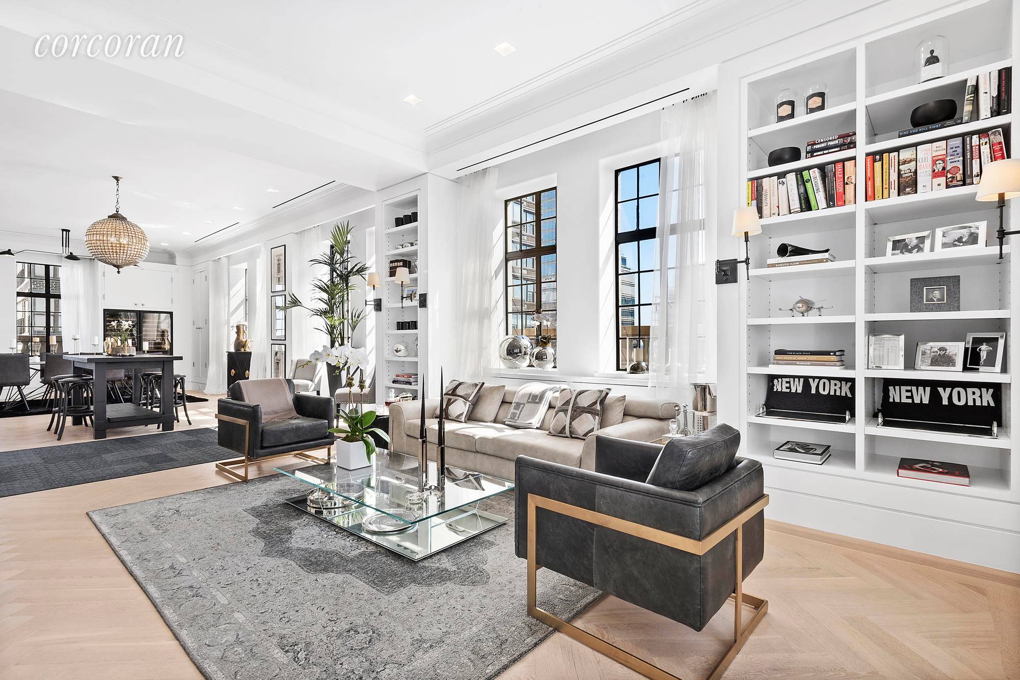 This elegantly designed, one of a kind full floor, prewar home on the 35th Floor of The Ritz Tower residence at Park Avenue and 57th Street is a celebritys dream ...