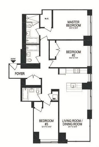 Battery Park City - Elegant, Modern 3 Bedroom Unit w/ Floor To Ceiling Windows ~ Full Service Building