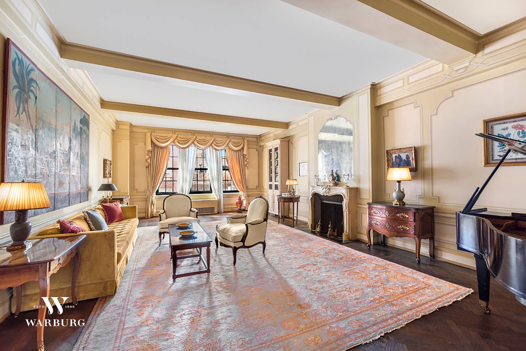 Grand and elegant, this 12 room residence is located in one of NYC's finest Park Avenue cooperative buildings at 78th Street.