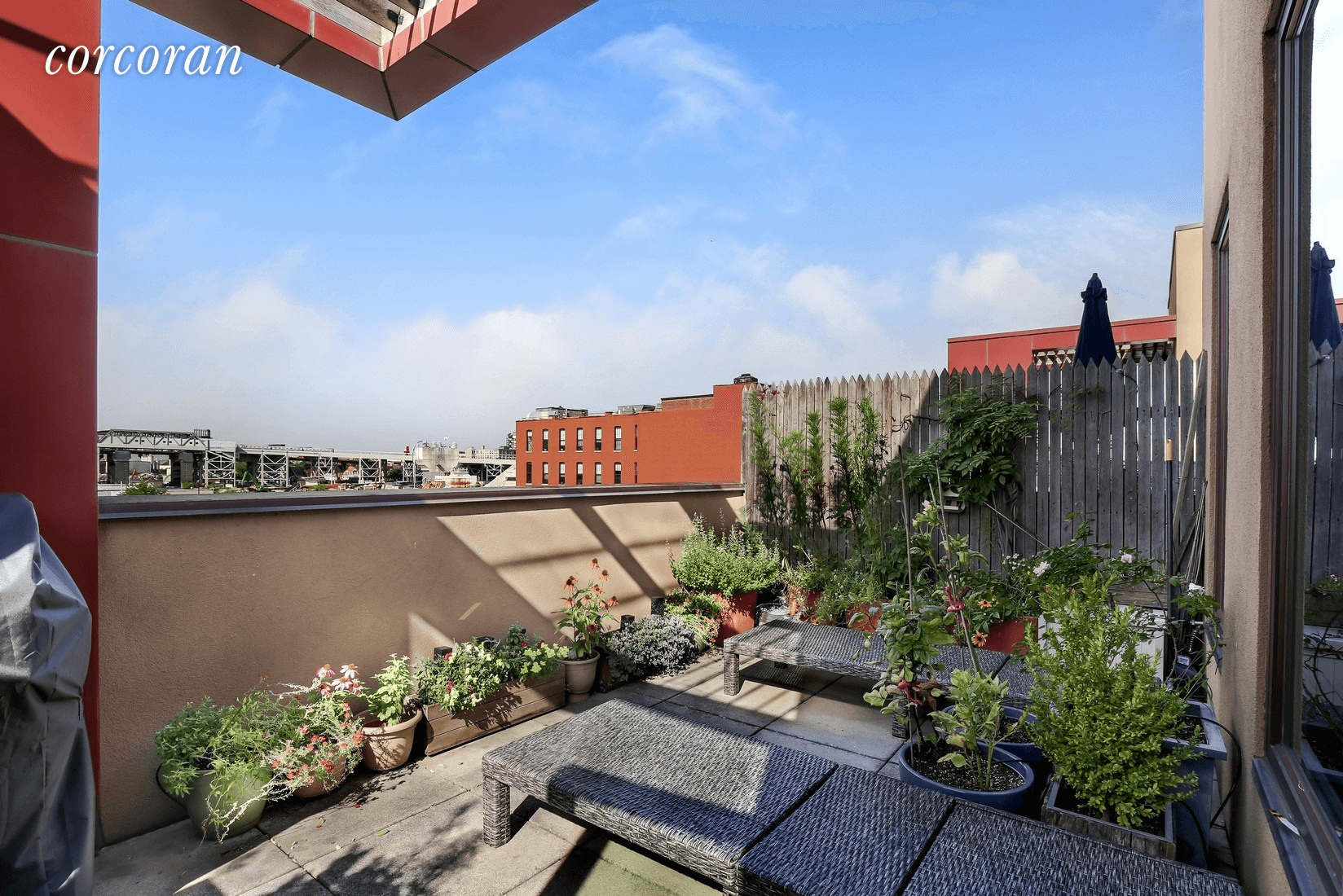 107 3rd Street 5 is an immaculate penthouse duplex condo with a huge South facing terrace at Third Bond, a LEED Platinum building by Marvel Architects in leafy Carroll Gardens.