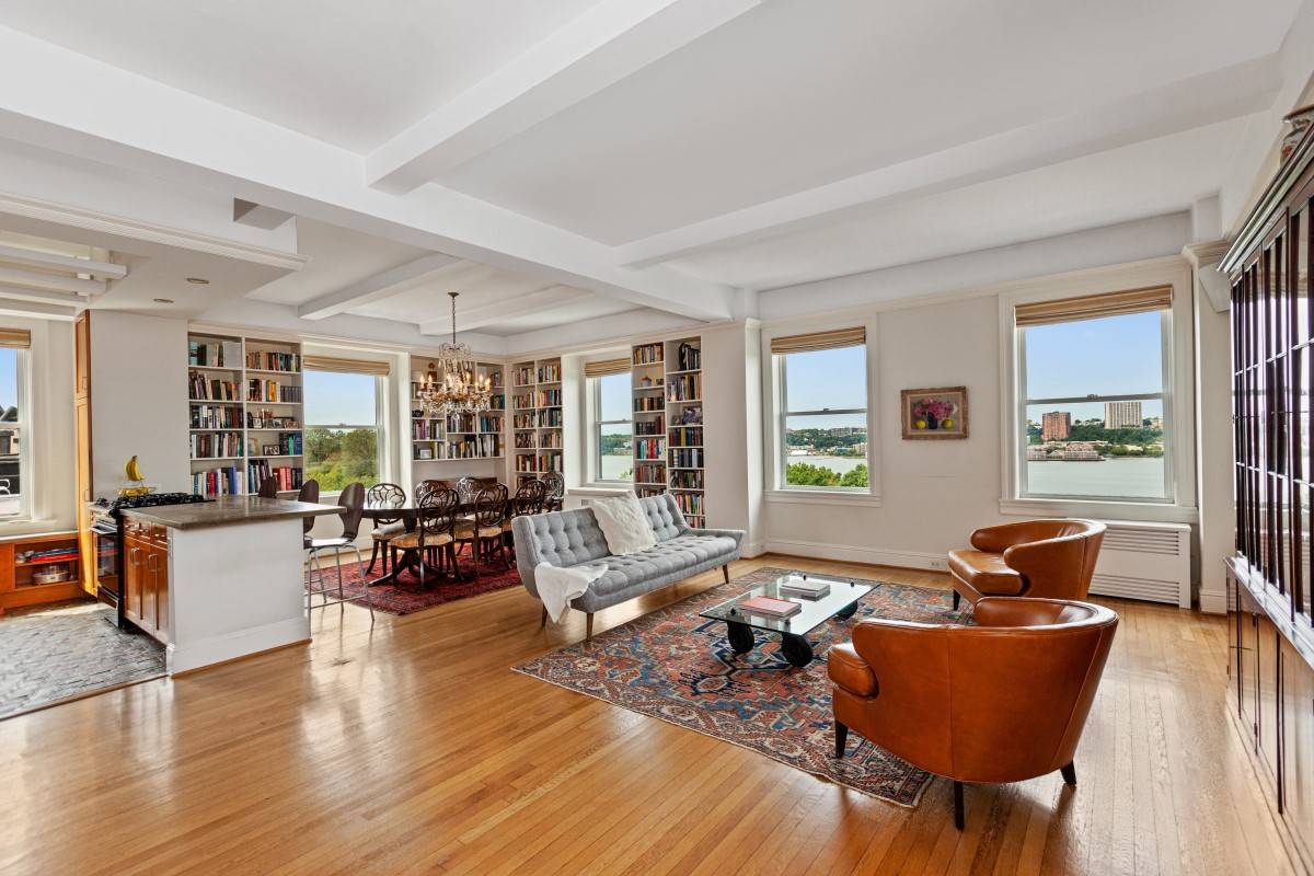 Rarely available, panoramic river views from a sprawling open entertaining and living space are just the beginning of this spectacular Riverside Drive pre war gem.