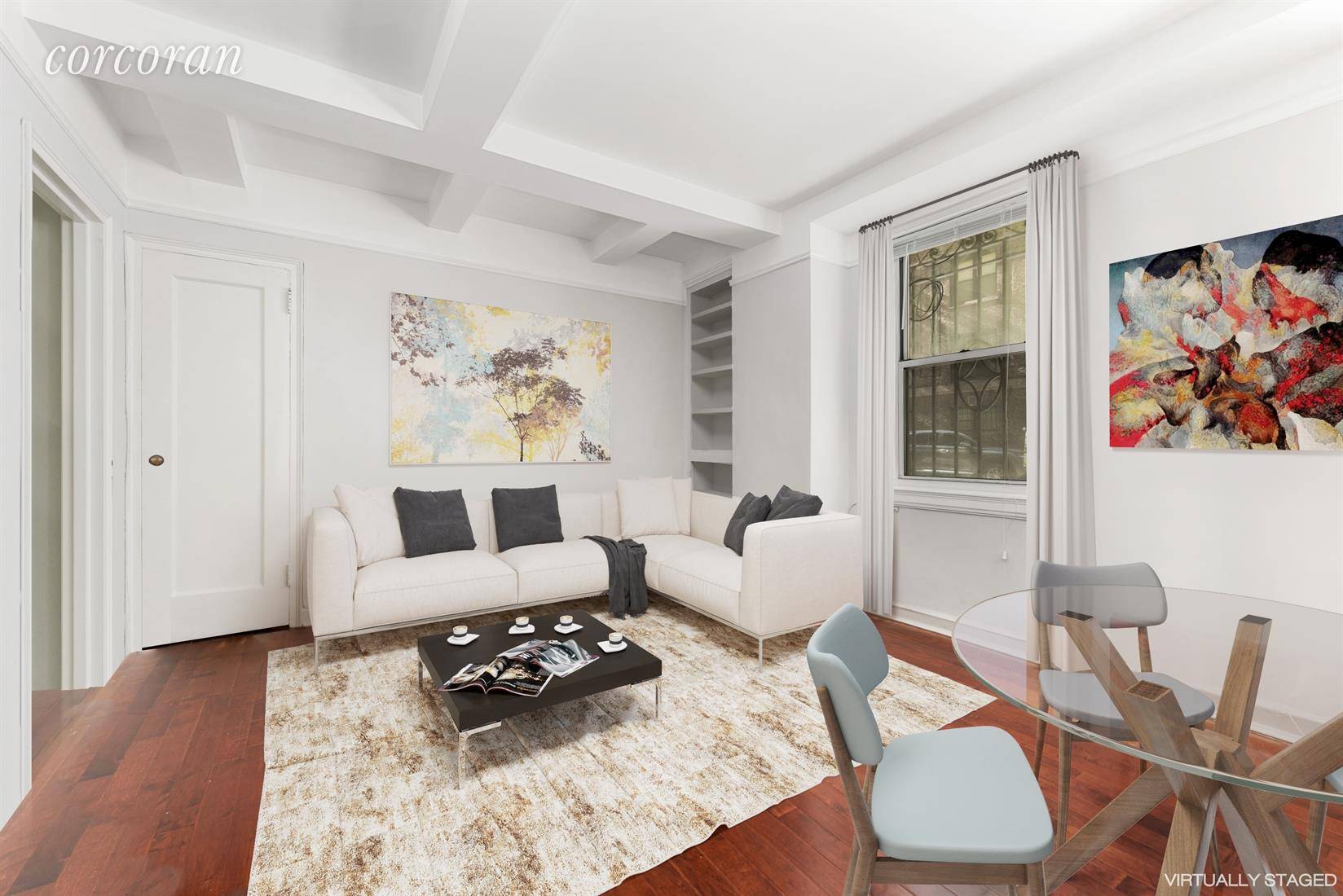 155 East 49th Street 1A is a generously laid out pre war one bedroom co op apartment with southern light throughout the day.