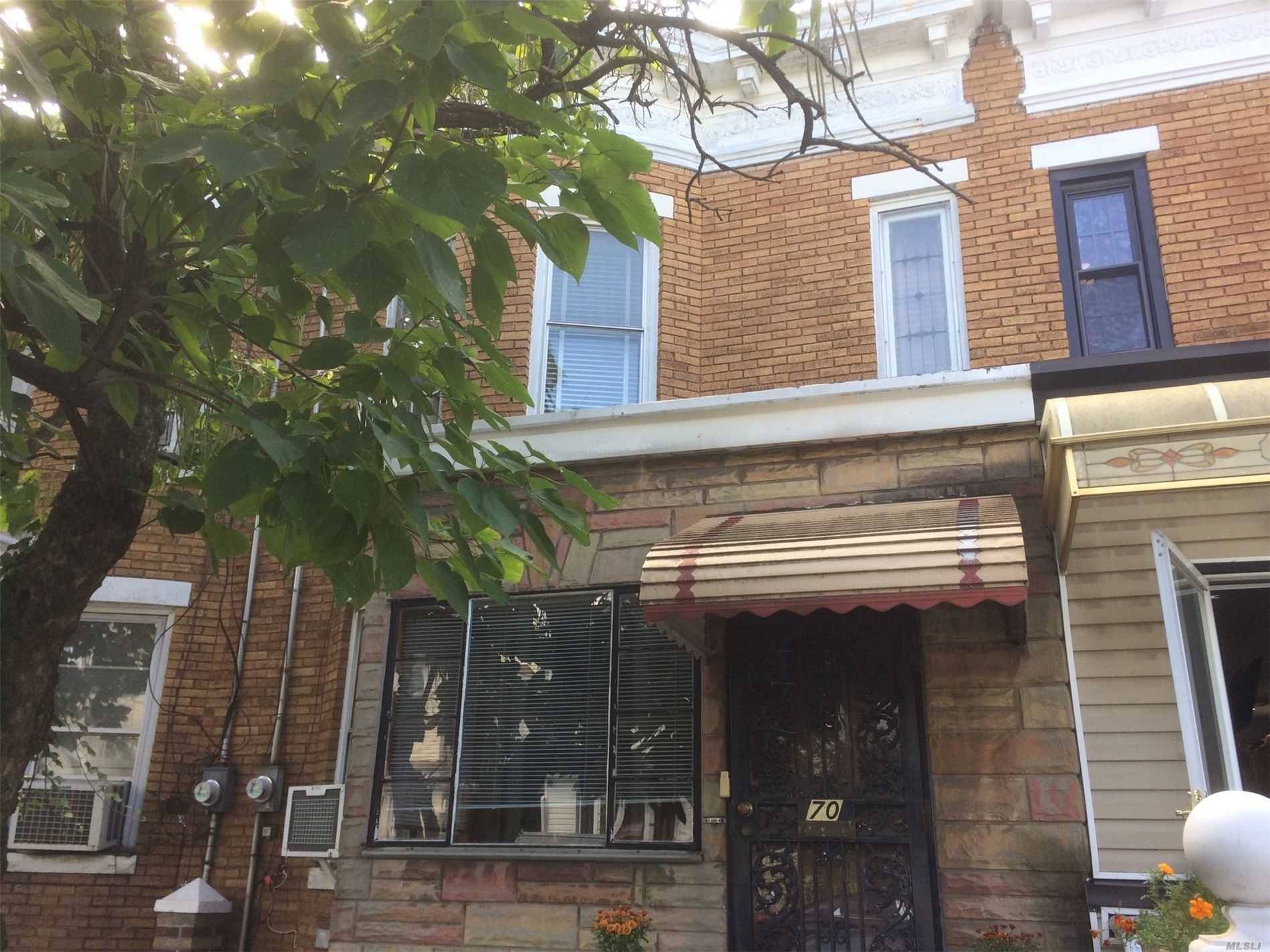 Brooklyn ; City Line Attached Brick One Family ; 3 Bedrooms, Needs Updates ; Formal Living Roomand Dining Room ; Full basement ; Gas Heat ; Close to Shopping and ...
