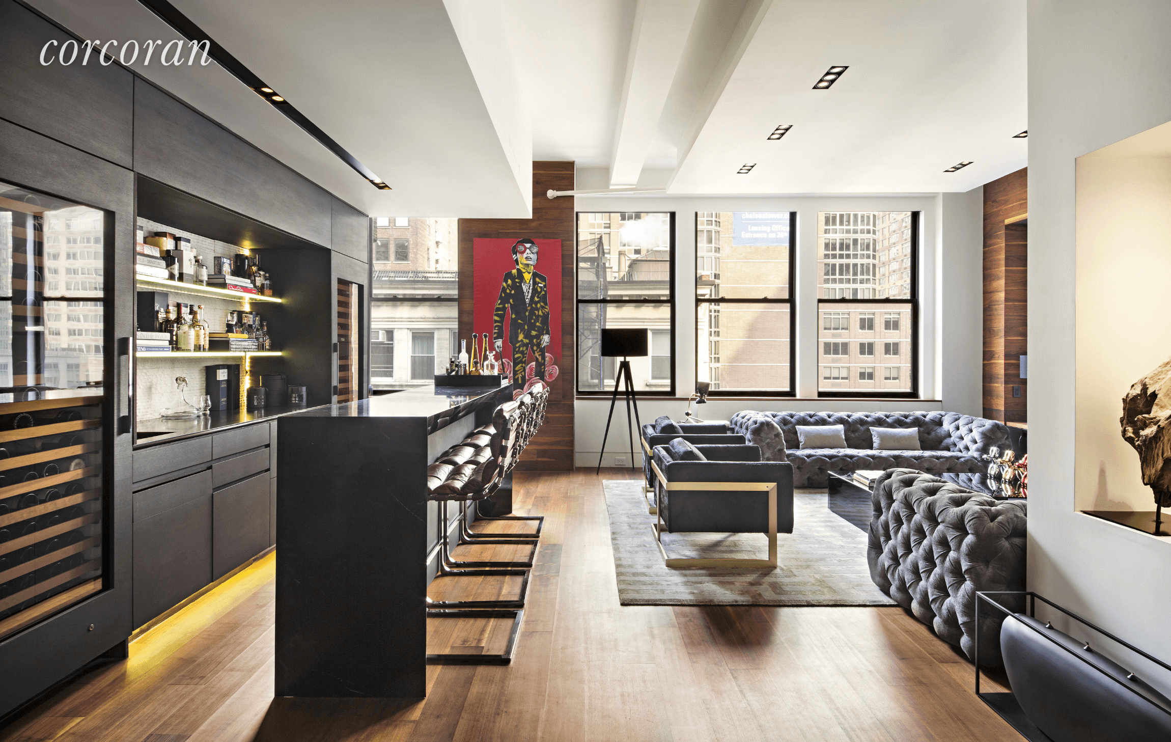 This expansive full floor loft has completed a full scale masterful renovation in early 2018 offering upscale luxury finishes in a historic, boutique condominium in Chelsea.